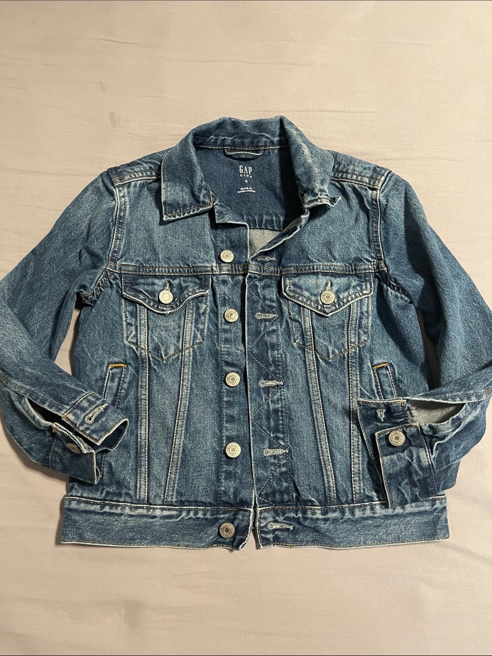 GAP Kids Washed Blue Denim Trucker Jacket